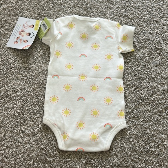 Primary White Bodysuit with Yellow Suns and Rainbow Print - Picture 3 of 3